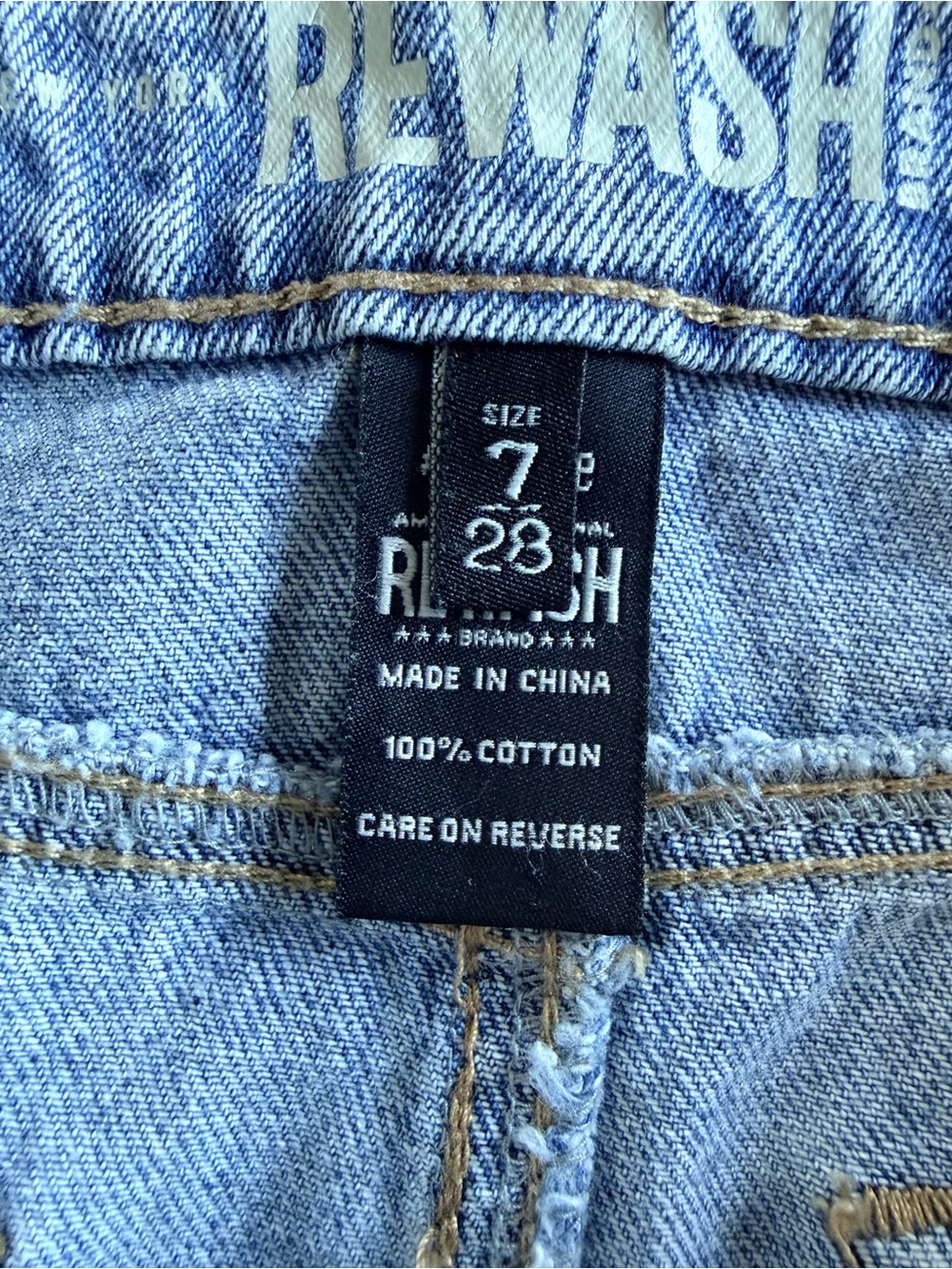 Rewash Denim Micro Mini Skirt with Drawstring 100% Cotton NWT Size 7 - Picture 6 of 7